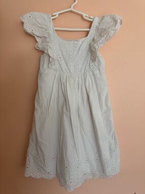 H&M White Eyelet Cotton Dress for Girls size 7